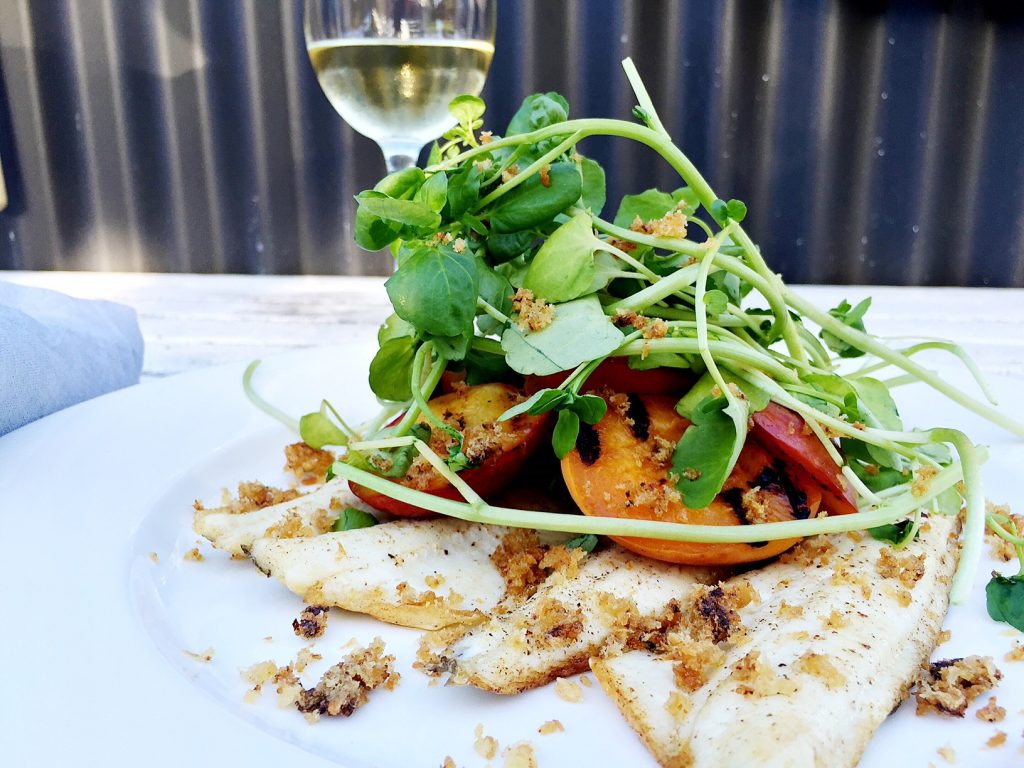 King George Whiting with Grilled Peaches - Recipe - Ferguson Australia