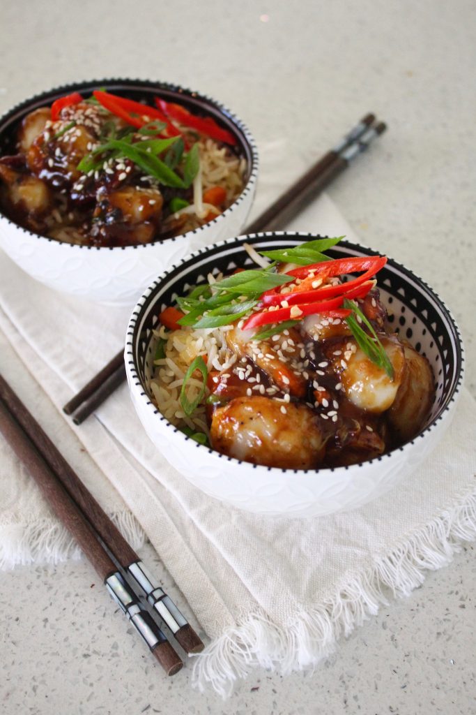 Sichuan Scallop Stir Fry with Fried Rice - Recipe - Ferguson Australia